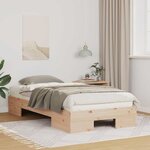 vidaXL Cadre de lit surélevé avec stockage Marron Bois massif en pin
