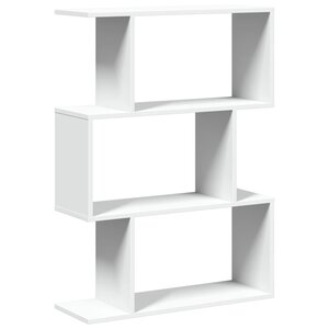 vidaXL Bibliothèque séparateur de pièce à 3 niveaux Blanc 70 x 24 x 97 cm Bois d'ingénierie