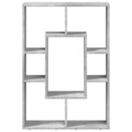 vidaXL Bibliothèque gris béton 63x20x90 cm bois d'ingénierie