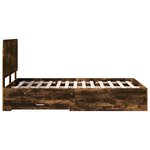 vidaXL Cadre de lit Chêne fumé 135 x 190 cm Bois d'ingénierie