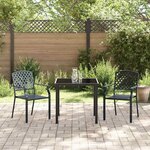 vidaXL Ensemble de salle à manger pour jardin 3 Pièces Anthracite Acier