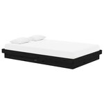 vidaXL Cadre de lit sans matelas noir bois massif
