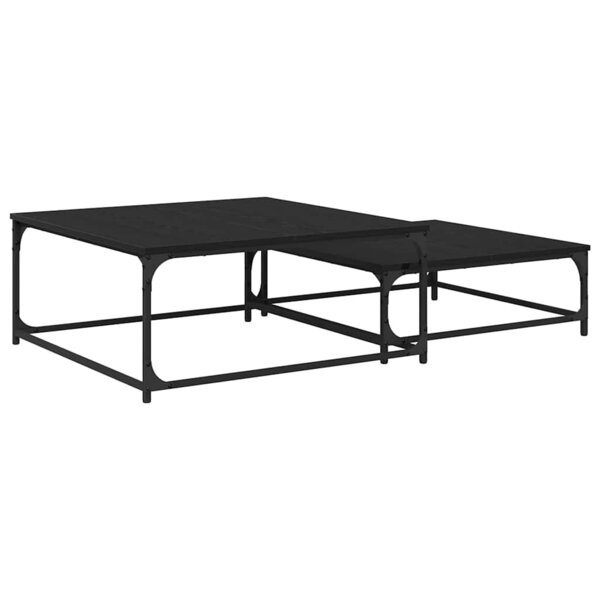 vidaXL Table basse 2 Pièces Chêne noir Bois d'ingénierie