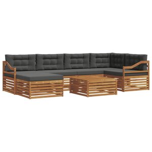 vidaXL Ensemble de canapés d'extérieur 7 pc Naturel et Anthracite
