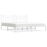 vidaXL Cadre de lit métal sans matelas et tête de lit blanc 193x203 cm