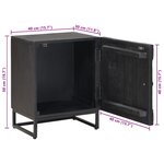 vidaXL Table de chevet faite main Noir 40 x 30 x 50 cm