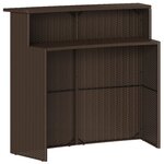 vidaXL Ensemble de bar de jardin avec coussins 5 Pièces marron poly rotin