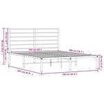 vidaXL Cadre de lit métal sans matelas et tête de lit noir 160x200 cm