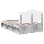 vidaXL Cadre de lit avec tête de lit Béton 120 x 200 cm Pin massif