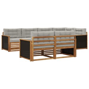 vidaXL Ensemble de canapés d'extérieur 7 Pièces Naturel et gris clair