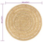vidaXL Tapis fait à la main Jute tressée 180 cm
