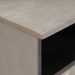 vidaXL Meuble TV Gris 70 x 33 x 46 cm Bois de mangue massif