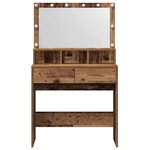 vidaXL Table de Toilette avec tiroir Bois ancien 80 x 41 x 134 5 cm