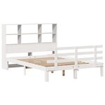 vidaXL Lit bibliothèque sans matelas blanc 140x190 cm bois pin massif