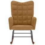 vidaXL Chaise à bascule Marron Velours