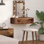 vidaXL Table de Maquillage Murale avec Lumières LED Bois Ancien