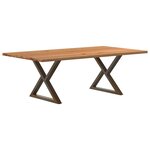 vidaXL Table à manger marron clair bois de chêne massif rectangulaire
