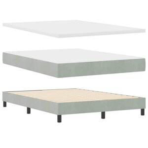 Lit à ressort vidaXL avec matelas Gris clair 140x200 cm Velours