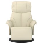 vidaXL Fauteuil inclinable avec repose-pieds crème similicuir