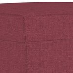 vidaXL Canapé à 3 places avec repose-pieds Rouge bordeaux 180 cm Tissu