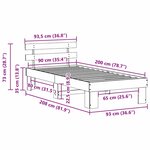 vidaXL Cadre de lit Marron 90 x 200 cm Bois de pin massif