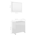 vidaXL Ensemble de meubles de bain 3Pièces Blanc brillant Bois ingénierie