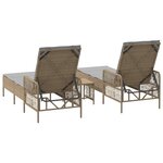 vidaXL Chaise longue avec coussin 2 Pièces Beige 35 x 35 x 32cm polyrotin