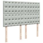vidaXL Sommier à lattes de lit et matelas Gris clair 140x190cm Velours