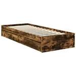 vidaXL Lit de Rangement Chêne fumé 75 x 190 cm Bois d'ingénierie