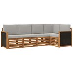vidaXL Ensemble de canapés d'extérieur 4 pc Naturel et gris clair