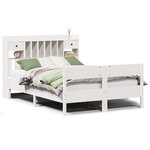 vidaXL Lit bibliothèque sans matelas blanc 140x200 cm bois pin massif