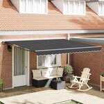 vidaXL Auvent Rétractable Anthracite 400x300 cm tissu
