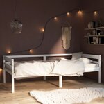 vidaXL Cadre de lit blanc bois de pin massif 90x200 cm
