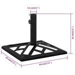 vidaXL Socle de parasol Noir 44x44x31 cm Fonte