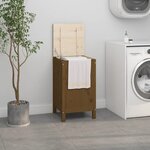 vidaXL Boîte à linge Marron miel 44x44x76 cm Bois massif de pin