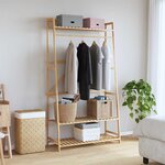 vidaXL Porte-vêtement avec étagères 110x40x180 cm bambou