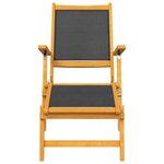 vidaXL Chaises longues d'extérieur lot de 2 Acacia massif et textilène