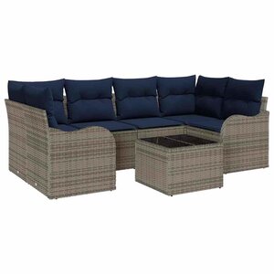 vidaXL Ensemble de canapé de jardin Gris 55 x 55 x 37 cm polyrotin