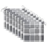 vidaXL Chaises de jardin et coussins lot de 8 Bois acacia solide Gris