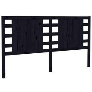 vidaXL Tête de lit Noir 166x4x100 cm Bois massif de pin
