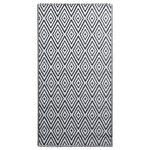 vidaXL Tapis d'extérieur ARAKIL Blanc et noir 160x230 cm PP