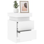vidaXL Tables de chevet avec lumières LED 2 Pièces blanc 35x39x55 cm