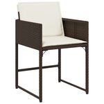 vidaXL Chaises de jardin avec coussins lot de 4 marron résine tressée