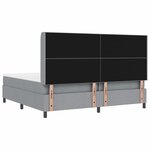vidaXL Lit à ressorts avec matelas Gris clair 200 x 200 cm tissu