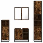 vidaXL Ensemble meubles salle de bain 4 Pièces chêne fumé bois ingénierie