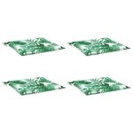 vidaXL Coussins de chaise lot de 4 motif de feuilles 40x40x4 cm tissu