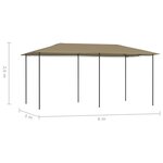 vidaXL Belvédère 3x6x2 6 m Taupe 160 g/m²