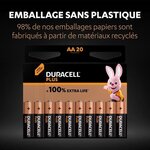 Duracell - nouveau piles alcalines aa plus  1.5 v lr6 mn1500  paquet de 20