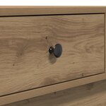 vidaXL Table Basse Chêne Artisan Placage  MDF 90 x 90 x 28 cm Rangement