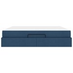 vidaXL Cadre de lit avec stockage Bleu 180 x 200 cm tissu